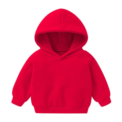 1pcs Boys Girls Thick Velvet Cartoon Tees Kids Solid Casual Fashion Warm Autumn Winter Sweatshirt Hoodie Baby Cloths Infant Tops
