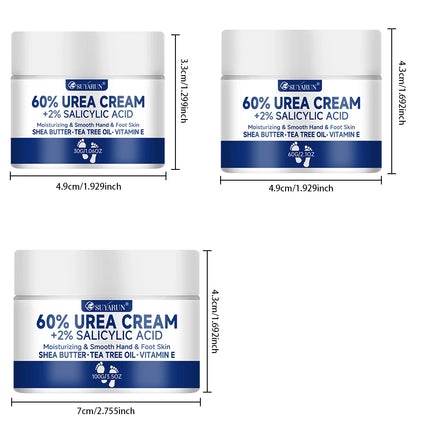 SUYARUN 60% Urea Foot Cream for Cracked Heels & Dry Skin - Intensive Moisturizing Treatment,, Diabetic Foot Care，Combo set.