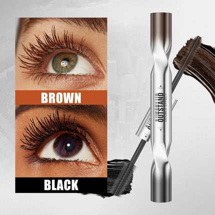 Double Ended Waterproof Mascara Black&Brown, Long-Lasting Lashes, Volumizing Lengthening for All Skin Types, Mascara Waterproof