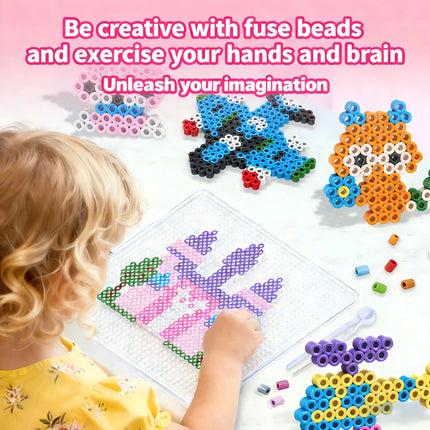Bestseller 24/48 Colors Fuse Beads Complete Set, 2.6mm Perler Beads for 3D DIY Craft, with Ironing Papers, Gift for Kids Teens