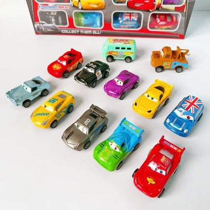 Hot Sale 12PCS Disney Pixar Cars Pull Back Car Set Lightning McQueen Racing Model Toy Kids Festival Birthday Gift