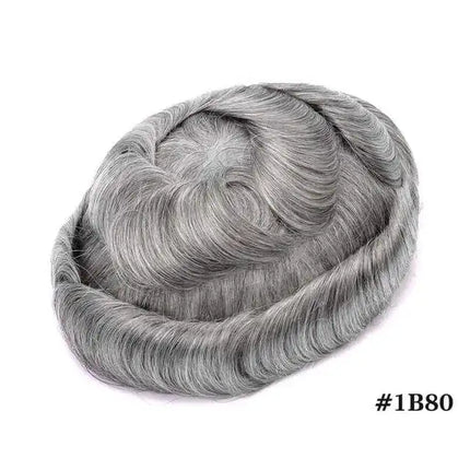 HD Lace PU Men Toupee Swiss Lace Indian Human Hair Wigs for Man 0.08-0.1cm PU Thin Skin Real Human Hairpiece Natural Hair Sytsem