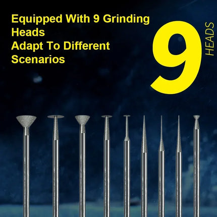 MECHANIC GDR2 Electric Polishing Pen 9pcs Grinding Heads for IC Chip Grinding PCB Cutting Mobile Phone Repair Tools