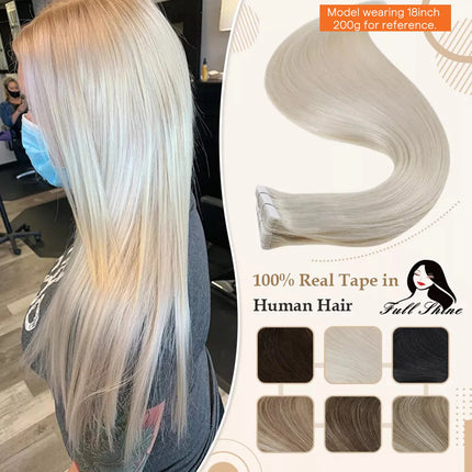Full Shine Tape In 100% Remy Human Hair Straight Double Sided Blonde Comfortable Silky Natural Tape ins For Women