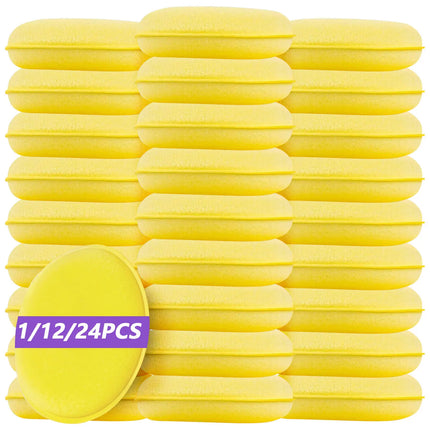 1/12/24pcs Car Waxing Polish Wax Foam Sponges 10cm High Density Applicator Pads Soft Sponge Detail Washing Car Cleaning Tool