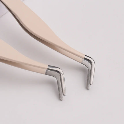 1pc Eyelash Tweezers Stainless Steel Eyelash Extension Tweezers With Comb False Lash Application Tool For Girls Women Beginners