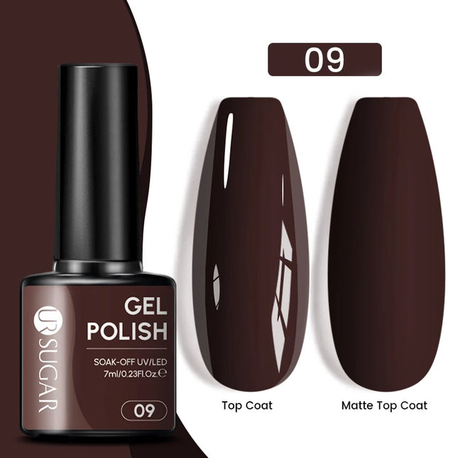 UR SUGAR 7ML Autumn Nail Gel Brown Series All For Manicure Gel Nail Polish Semi Permanent Soak Off LED UV Nail Art Varnishes