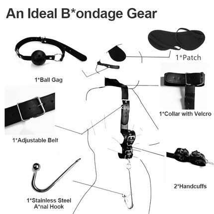 Anal Hook Backhand Buttonhole Plug Metal Rear Anal Porn Bondage Tail Butt Plug Erotic HandCuffs Mouth Gag BDSM Bondage