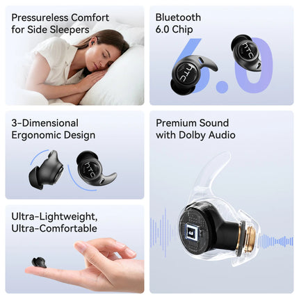 Wireless Bluetooth Headphones HTC NE76 Earbuds AI Smart Translation Earphones 30-Hour Battery Life For music office work sleep