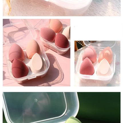 4pcs Makeup Sponge Cosmetic Puff Dry and Wet Combined Cosmetic Egg Women Foundation Powder Puff Bevel Cut Makeup Sponges