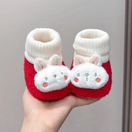 0-12months Infant boys girls Winter Shoes Cartoon Rabbit Soft Sole First Walking Flats Shoes  for baby girls