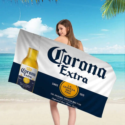 C-Corona E-Extra Beer Microfiber Blanket Quick Drying Beach Towels Oversized Printing Super Absorbent Pool Towel Blanket