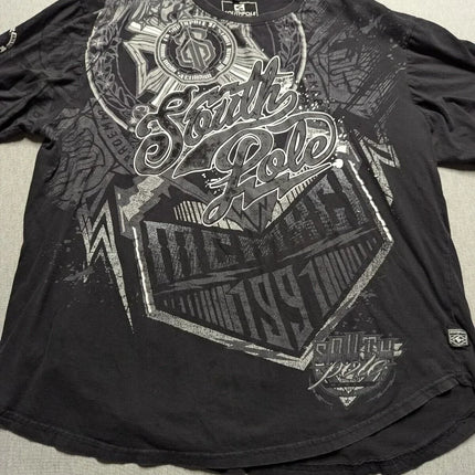 South pole High Street men Short Sleeve Y2K Graphic Print Oversized T Shirt Harajuku Gothic Round Neck Cotton Short Sleeve Tops