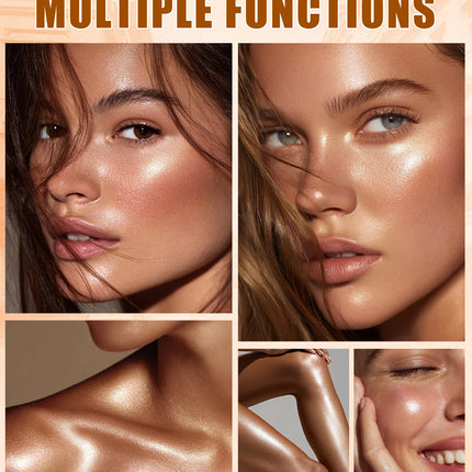 [Natural Glowup] 1pc Glowup Highlighter Stick | Natural Brightening Face Contour & Highlight Makeup, Medium Coverage, Buildable