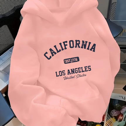 CALIFORNIA Women'S Loose-Fit Fashion Hoodie with Letter Pattern Fashion Harajuku Kawaii T-shirt Women's Y2K Clothing