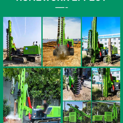 Hydraulic Crawler Spiral Solar Pile Driver - 8000N.m Torque 360° Rotation for PV Foundation Mountain Construction