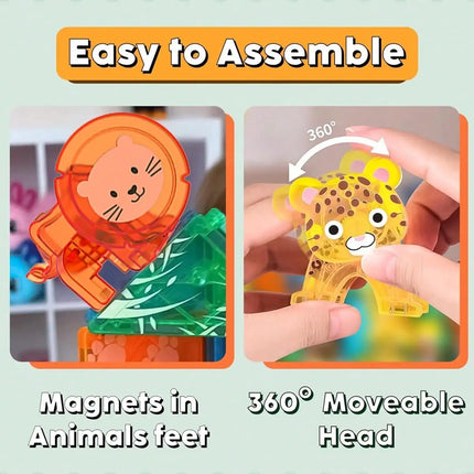 Magnetic Building Blocks, Magnetic Sheet Toys, Versatile Assembly Construction Toys, with Dinosaur Props, Suitable for Birthdays
