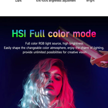 MIAOTU Handheld RGB Colorful Stick Light 30CM Handheld LED Light Wand CRI 95+ 2500K-9000K Photography Studio Lamp