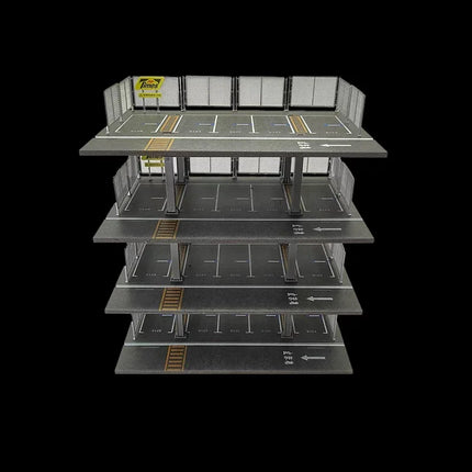 TimeMicro&MoreArt 1:64 Japanese three-storey parking building garage storage display scene - stock - fast delivery