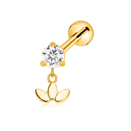 ASTM F136 G23 Titanium Flower Petals Butterfly Labret Threadless Piercing Pin Push in Lip Stud Daith Conch Earring 16G 18G 20G