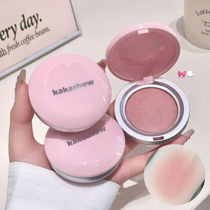 Kakashow Single Color Blush Silky Matte Delicate Powder Natural Pink Rouge for Facial Makeup