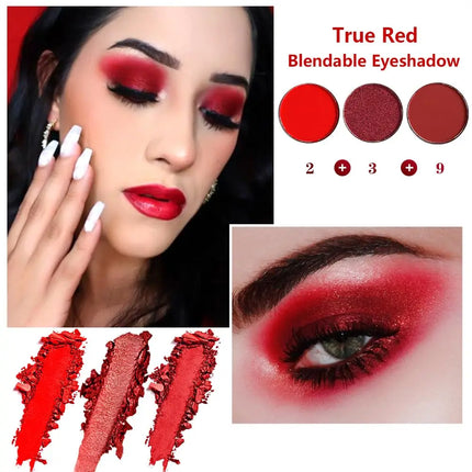 Dark Black Red Eyeshadow Palette Goth Clown Halloween Makeup, White Silver Glitter Eyeshadow Makeup Pallete