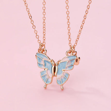 2Pcs Cute Cartoon Animal Magnetic Necklace Exquisite Kawaii Pendant Best Friends Couple Jewelry Accessories Party Birthday Gift