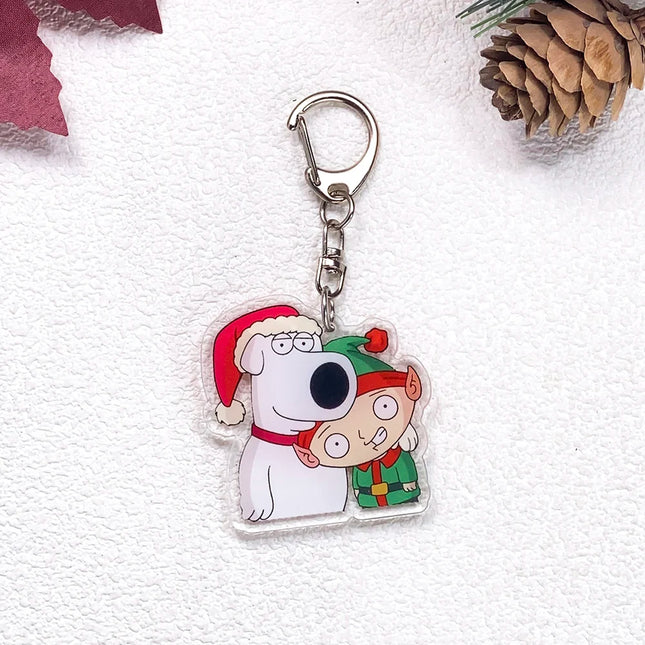1/23Pcs Disney Family Guy Car Keychain Accessories Acrylic Cute Charms Pendant For Bag Funny Key Holder Backpack Decoration Gift