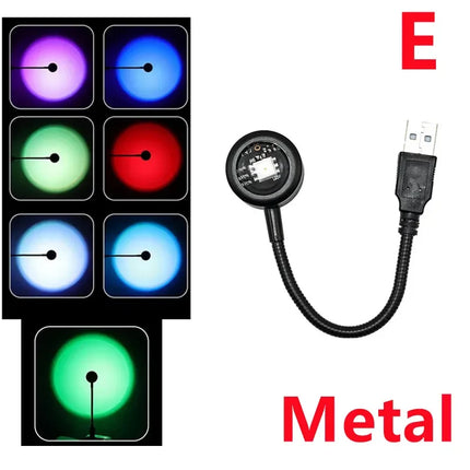 USB Sunset Lamp LED Rainbow Neon Night Light Projector Photography Wall Atmosphere sense Lighting For Bedroom Decoration Lamp