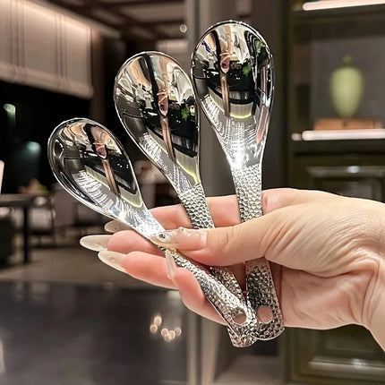 2-Pack Large Stainless Steel Spoons – Mirror Polished Dessert & Fruit Spoons for Home and Restaurant