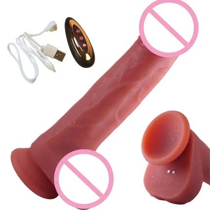 Realistic Soft Silicone Dildo with Suction Cup Vibration Heating For Women Masturbation G-spot Adult Sex Toys Anal Stimulation