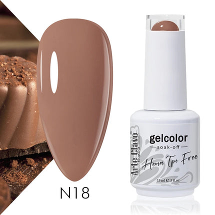 Arte Clavo Red Color Series Nail Polish UV Soak Off Varnish 15ml Manicure Nail Art Long-lasting Hema Tpo Free Gel Nail Polish