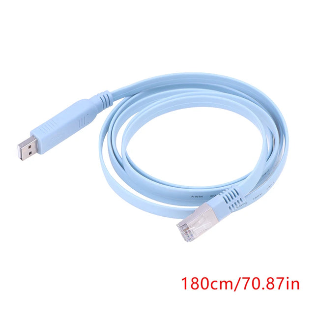 1.8M USB To RJ45 USB To RS232 Serial To RJ45 CAT5 Console Adapter Cable Cord For  Routers New