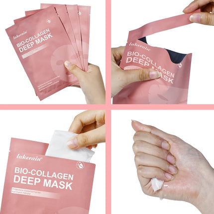 4pcs Collagen Deep Face Mask Hydrating Overnight Moisturizing Face Mask Pore Minimizing Plumping Travel Essentials Beauty Skinca