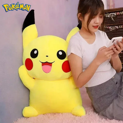 25/45/55/65CM Pokemon Pikachu Plush Doll Japanese Cartoon Animal Stuffed Children's Pikachu  Ornament Cushion Plushies Gift