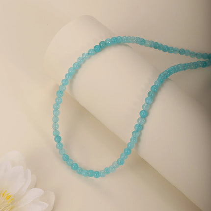 1PC 4mm natural amazonite stone beaded necklace for women ingx tiny pink wintersweet india onyx necklace women beaded jewelry