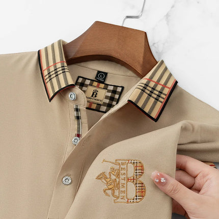 2025 new luxury men's short sleeved summer high-quality designer boutique brand embroidered polo shirt business casual T-shirt