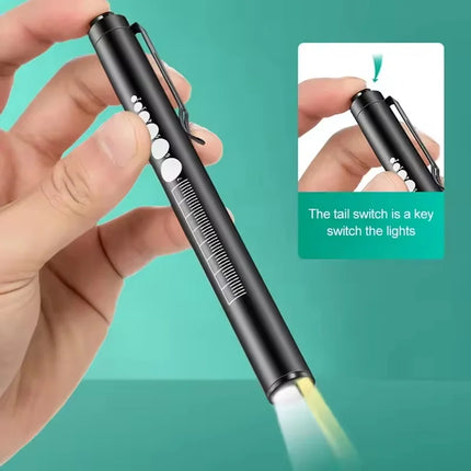 USB Rechargeable Stainless Steel Pen Light, Mini Medical LED Flashlight for Pupil Oral Check, Portable Handy Torch Lamp