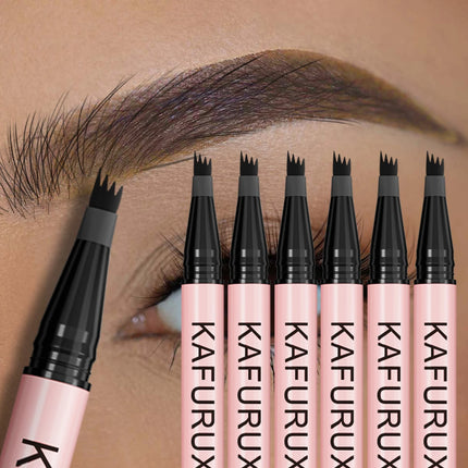 6 Colors 1PC Brown Eyebrow Pen Waterproof 4 Split Tip Black Eyebrows Pencil Liquid Eye Brow Makeup Lasting Cosmetic for Gifts