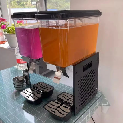 Commercial Automatic Stainless Steel 2 tank Cold Beverage Dispenser Electric Mini Juice Mixed Drink Machines
