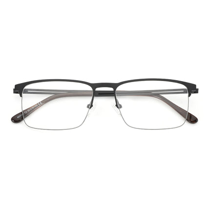 ZENOTTIC M Size Minimalist Square Glasses for Men Metal Half Rimless Frame Prescription Lenses Sleek Modern Style