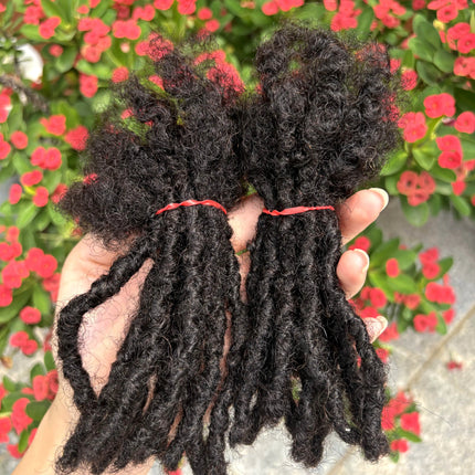 4-8 Inch 100% Human Hair Inter Loc Extensions 0.6cm Width Full Handmade Dreadlock Extensions for Men Women Kids Can Be Dye