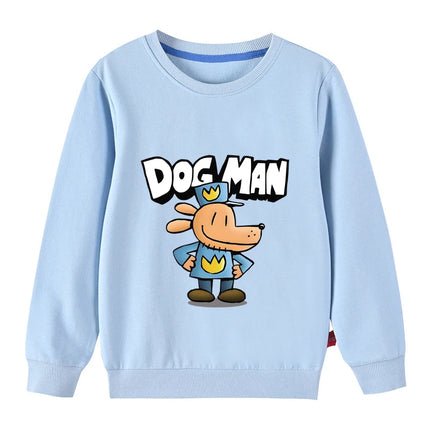 Dogman Kids Sweatshirt Autumn Children Funny Cartoon Dog Man Long Sleeve Tops Boys Anime Fashion Hoodie Girl Casual Clothes