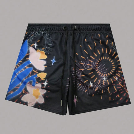 2026 Summer New Style Men's Shorts with 3D Letter Pattern Print Street Casual Fashion Comfortable Breathable Lightweight
