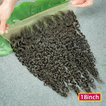 Burmese Curly 13x4 13x6 Lace Frontal Melt Skins Invisible Lace Pre Plucked Transparent Lace 100% Raw Virgin Human Hair #1B Color