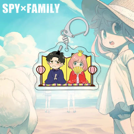 SPY×FAMILY Anya Keychain Acrylic Charm Cute Anime Figure Pendant for Backpack Bag Accessories Spy x Family Merchandise Gift for