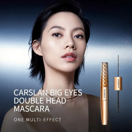 CARSLAN Dual Head 3D Mascara Curling Volume Up&Down Lashes Thick Lengthening Eyelashes Waterproof Long-wearing Mascara Makeup