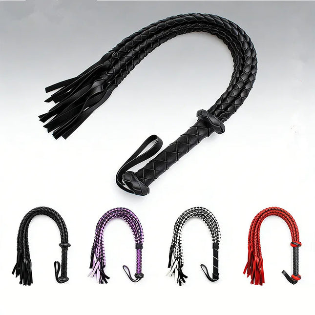 Durable Woven Pattern Leather Whip BDSM Bondage Restraints Adult Games Sex Toys for Couples Flirting Erotic Products Party Props
