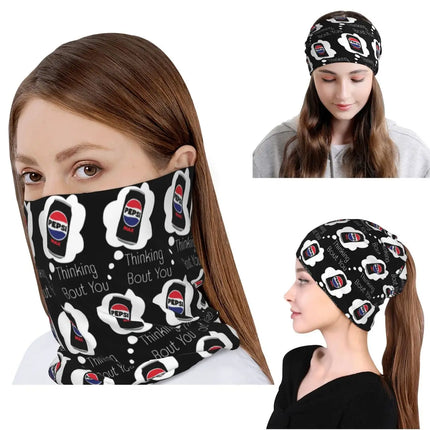 Thinking Bout You Pepsi Max Bandana Neck Gaiter Wrap Mask Scarf Multi-use Headwear Beanies Hat for Men Women Adult All Season