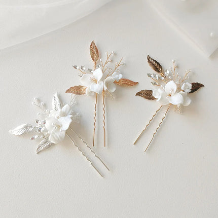 Vintage Elegant Hair Pin Flower Leaf Jewelry Hair Accessories For Party Prom